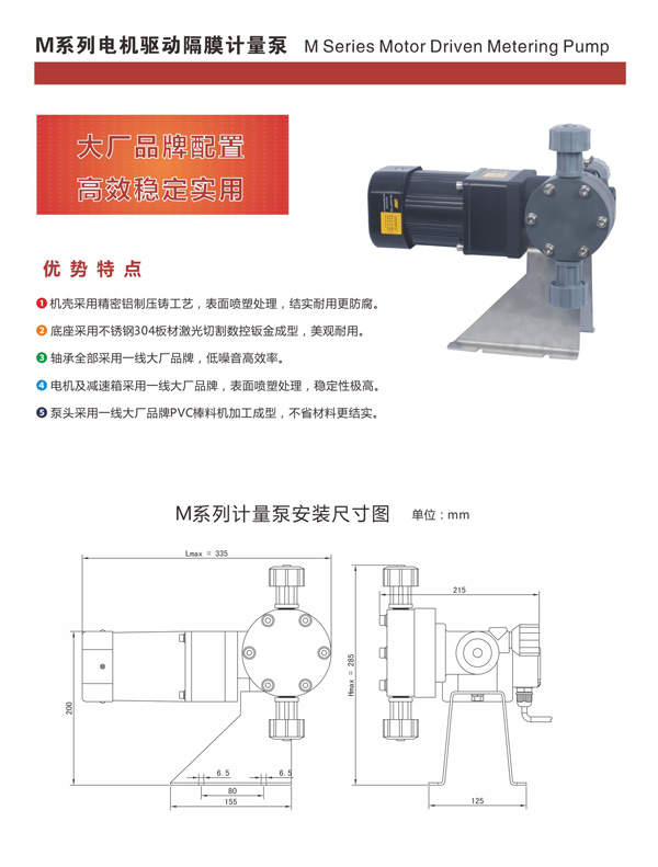 M系列電機(jī)驅(qū)動隔膜計量泵